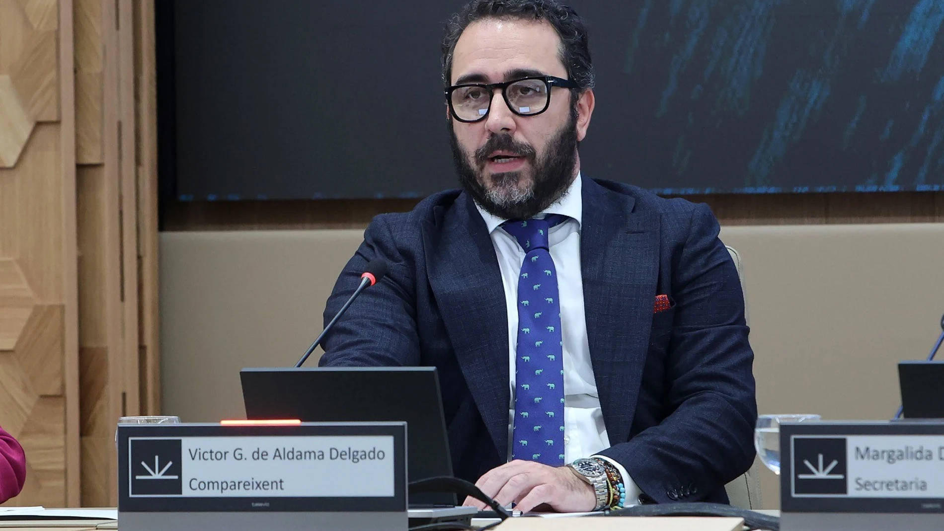 El empresario Víctor de Aldama, en la comisión de investigación de las mascarillas en el Parlament. ISAAC BUJ - EUROPA PRESS 20/05/2024