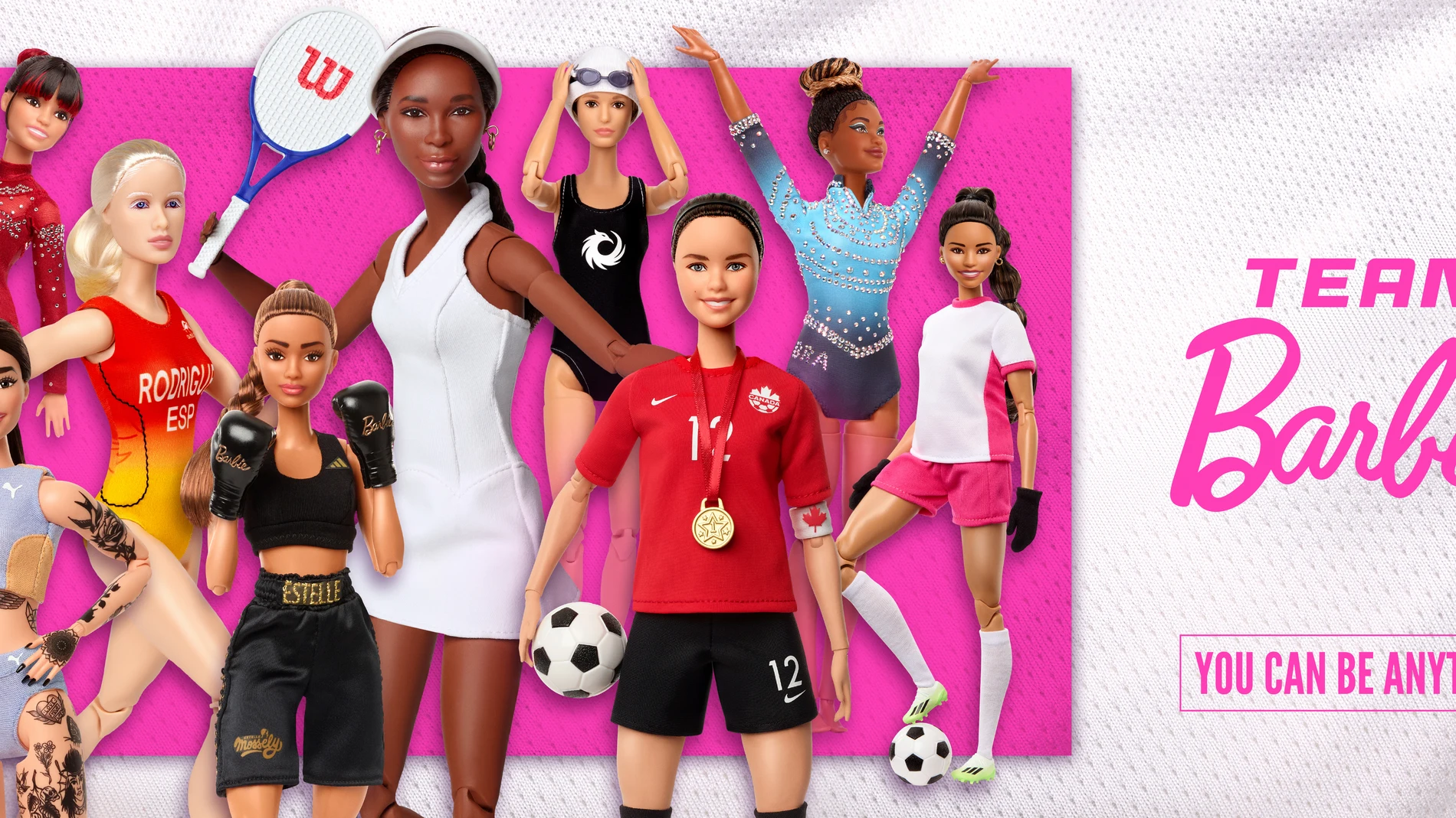 Barbie Celebrates Role-Model Athletes Who Have Broken Boundaries to Encourage Girls to Stay in Sports and Recognize Their Full Potential (Graphic: Business Wire)