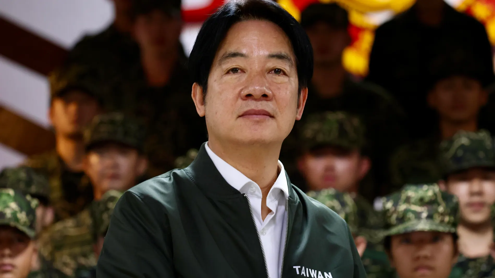 Taipei (Taiwan), 23/05/2024.- Taiwan's President William Lai (Lai Ching-te) visits a military base in Taoyuan, Taiwan, 23 May 2024. According to Chinese state media Xinhua, 'the Eastern Theater Command of the Chinese People's Liberation Army (PLA) started a two-day joint military drills surrounding the island of Taiwan on 23 May'. Taiwan's Defense Ministry stated on 23 May that China was engaging in 'irrational provocation' by encircling Taiwan with its ongoing military exercises, just days a...