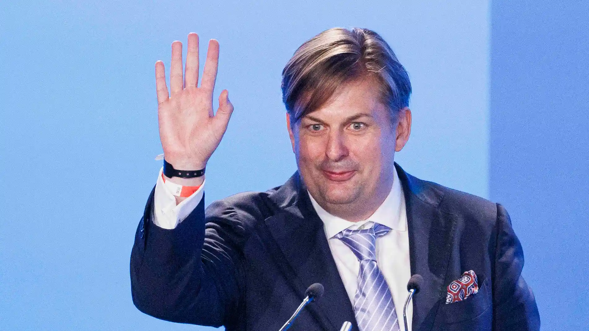 29 July 2023, Saxony-Anhalt, Magdeburg: Maximilian Krah during his introductory speech as AfD top candidate for the European election of the AfD European election meeting at the Magdeburg Fair. Photo: Carsten Koall/dpa (Foto de ARCHIVO) 29/07/2023 ONLY FOR USE IN SPAIN