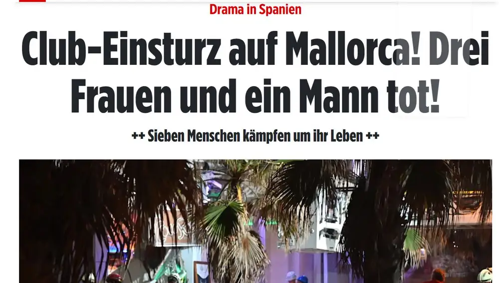 "Se derrumba club de playa en El Arenal: cuatro muertos"