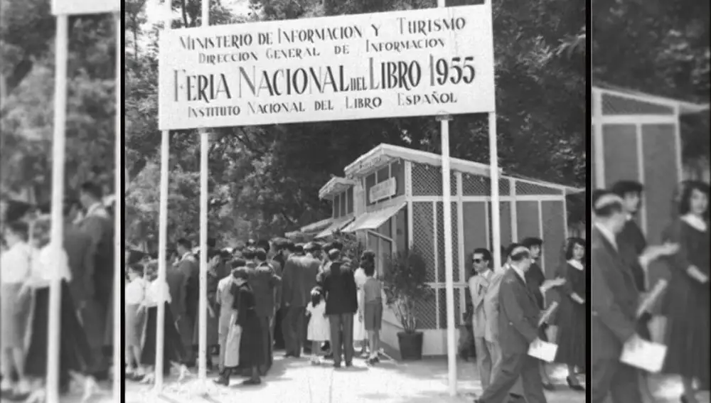 Inauguración de la Feria del Libro de 1955, entonces llamada Nacional