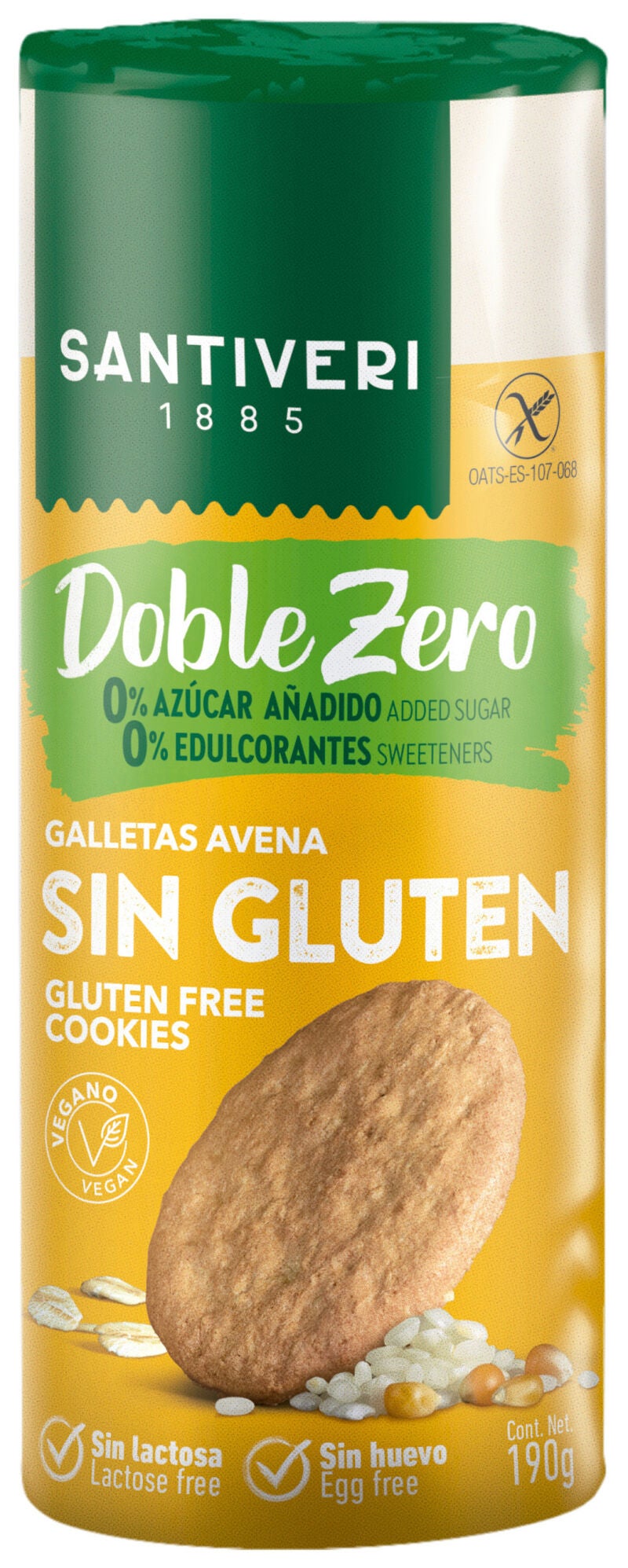 Galletas de avena sin gluten de Santiveri.