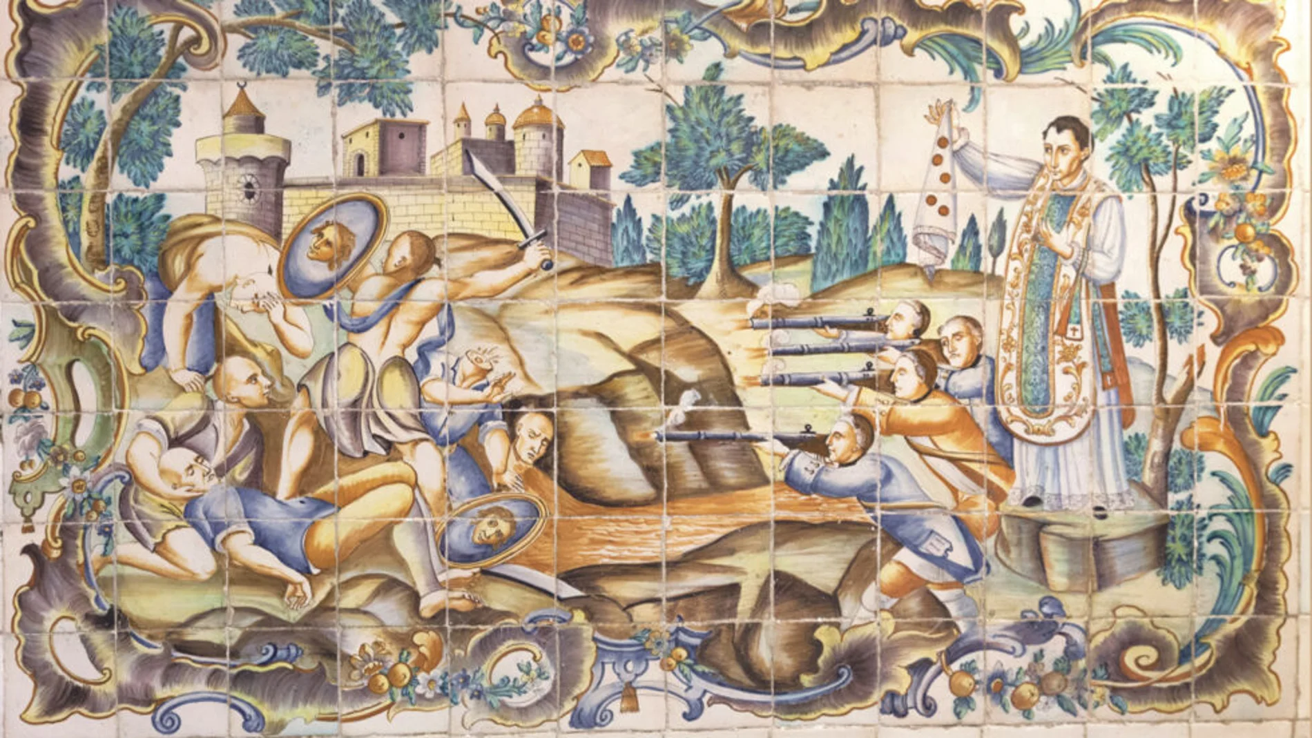 Azulejo de Llutxent donde se conmemora el Milagro