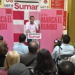 El coordinador general de Izquierda Unida, Antonio Maíllo, durante su intervención.