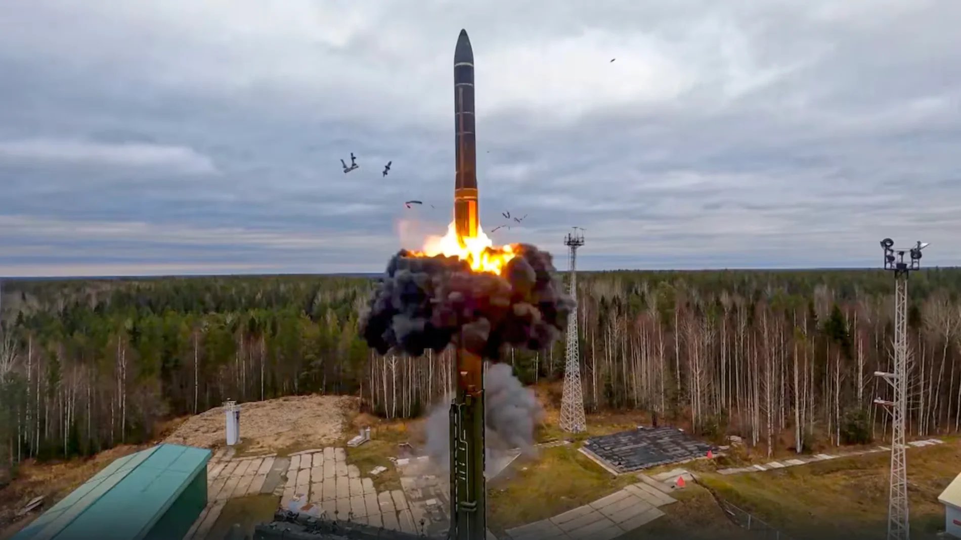 Test de un misil balístico intercontinental RS-24 Yars durante unos ensayos de un ataque nuclear ruso en el año 2022