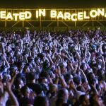 Ambiente durante la primera jornada de pago del Primavera Sound, hoy jueves en Barcelona. 