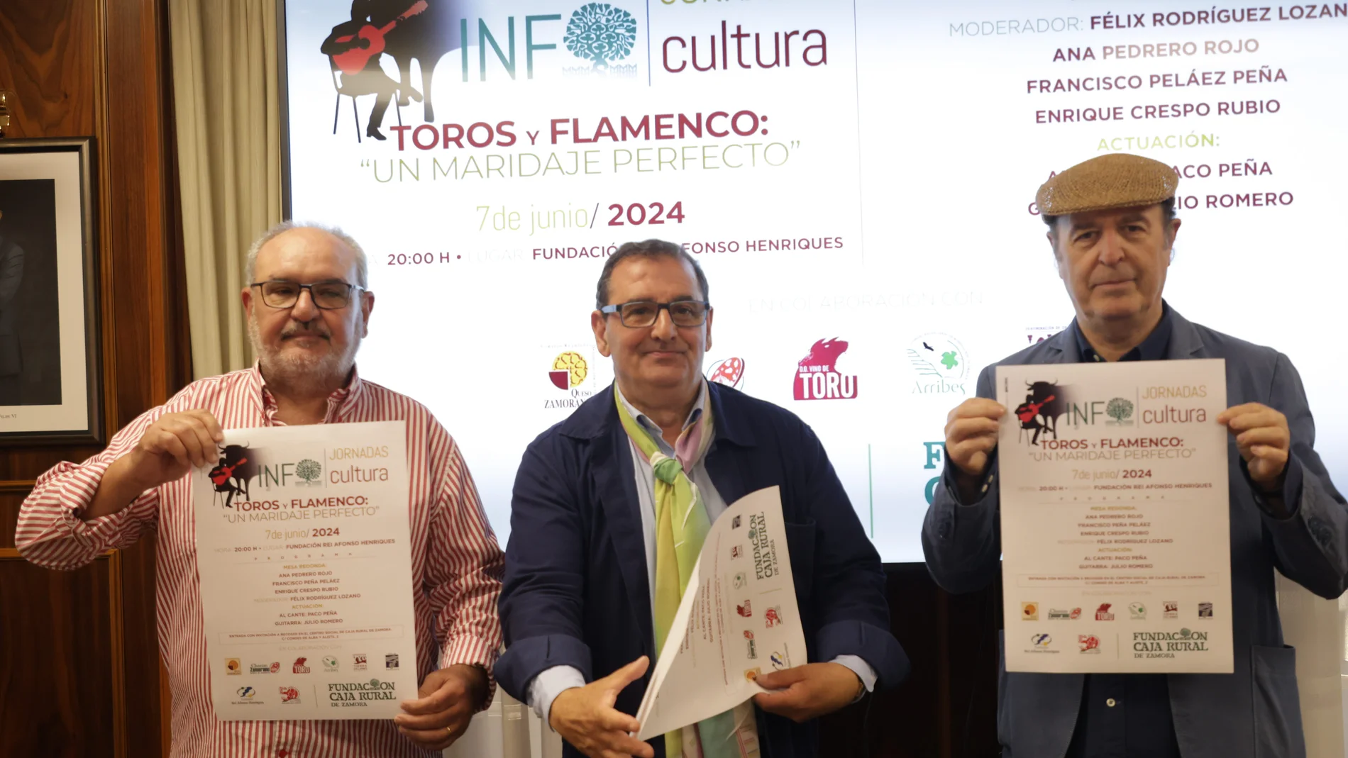 Presentación de la I Jornada de InfoCultura 'Toros y flamenco, un maridaje perfecto', organizada por la Fundación Caja Rural de Zamora, en colaboración con la Fundación Rei Alfonso Henriques y la Peña Flamenca ‘Amigos del Cante’