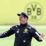 Edin Terzic, en un entrenamiento del Dortmund