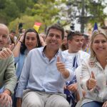El presidente de la Generalitat y del PPCV hoy durante el acto en Moncofa