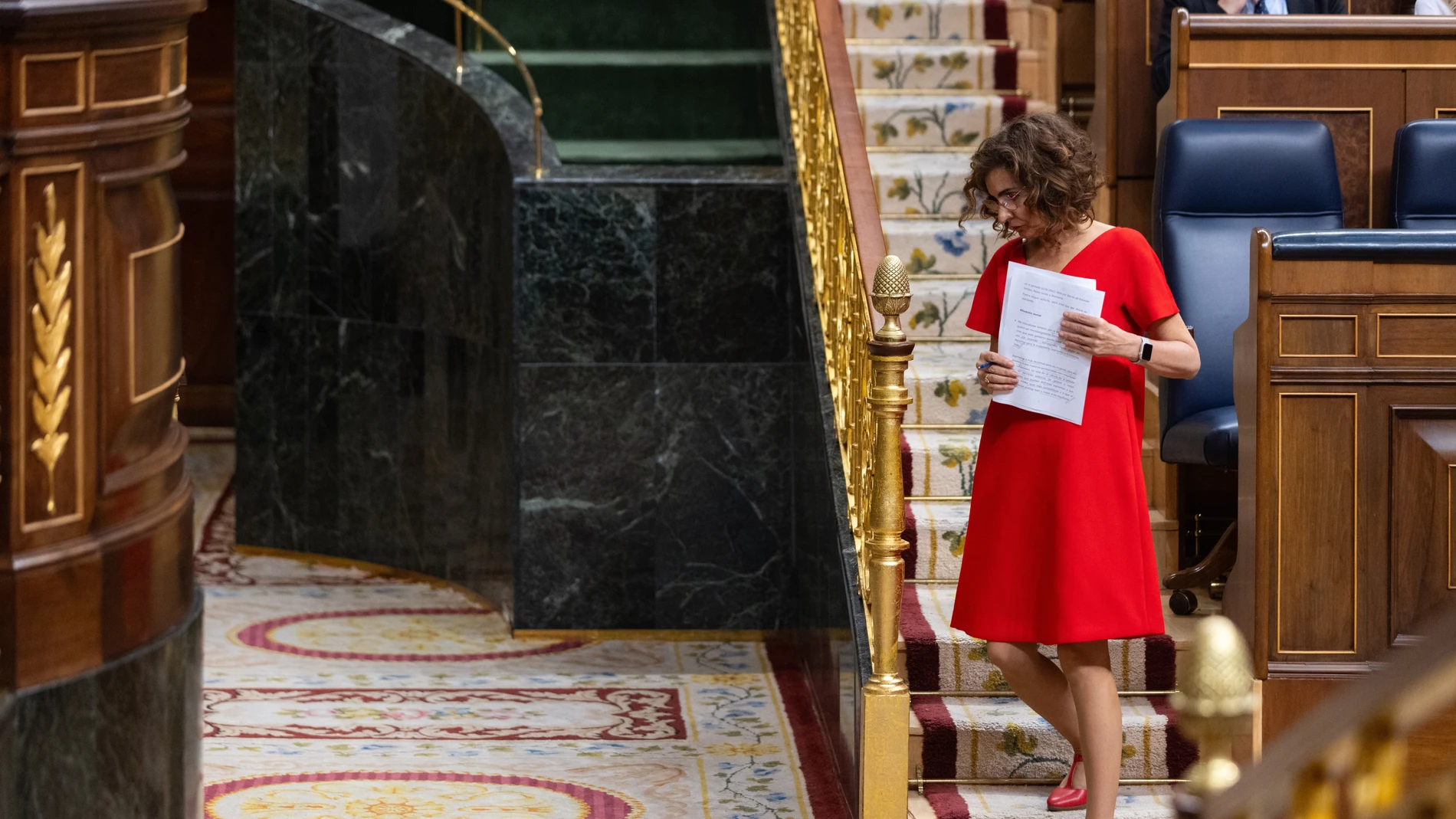 María Jesús Montero durante un pleno en el Congreso de los Diputados.