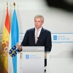 Rueda, hoy, en su comparecencia ante los medios. 