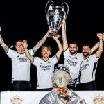 Kroos, Modrić, Nacho y Carvajal en Cibeles