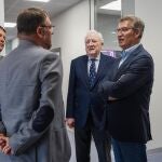  El presidente del PP, Alberto Núñez Feijoó visita la redacción de la agencia Ical, junto al presidente de Promecal, Antonio Miguel Méndez Pozo, el presidente del PP de CyL, Alfonso Fernández Mañueco, y el director de Ical, Luis Miguel Torres