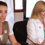 La consellera de Hacienda y portavoz, Ruth Merino (izda) junto a la consellera de Medio Ambiente, Salomé Pradas