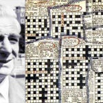 Dawe con algunos de los crucigramas que contenían claves del Día D