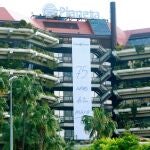 La sede del Grupo Planeta en Barcelona conmemorando su 75 aniversario