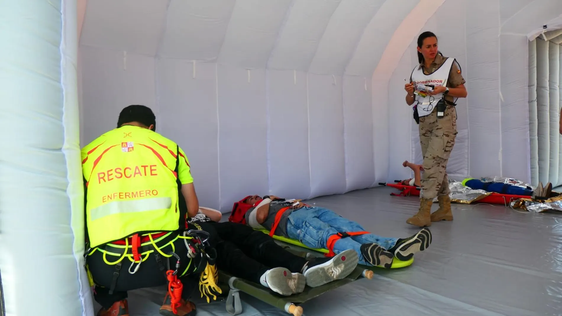 Simulagro de emergencias realizado por efectivos de la Agencia de Protección Civil
