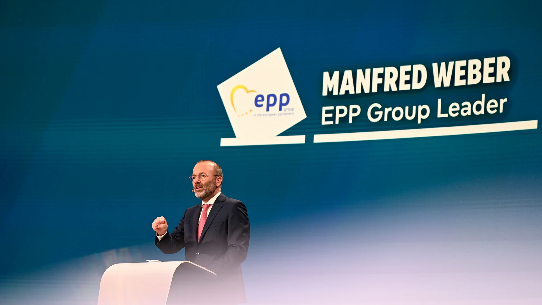 Leader of the EPP party, Manfred Weber, speaks during an election event at the European Parliament in Brussels, Sunday, June 9, 2024. Polling stations opened across Europe on Sunday as voters from 20 countries cast ballots in elections that are expected to shift the European Union's parliament to the right and could reshape the future direction of the world's biggest trading bloc. (AP Photo/Harry Nakos)