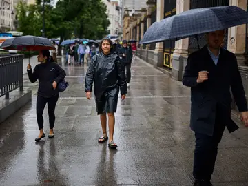 Lluvias en Madrid Después de unas semanas con altas temperaturas llega la lluvia y el mal tiempo a la ciudad de Madrid en este mes de junio. © Alberto R. Roldán / Diario La Razón.10 06 2024