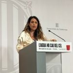La portavoz del Govern en funciones, Patrícia Plaja, en una rueda de prensa