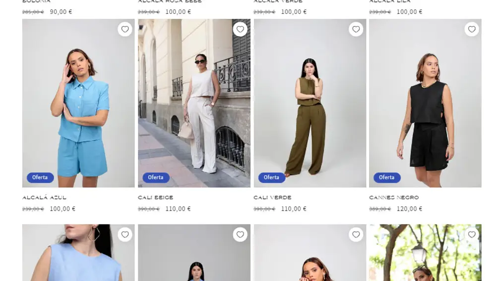 Imagen de la página web en oferta de Gloria Camila