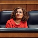 La vicepresidenta primera del Gobierno, ministra de Hacienda y vicesecretaria general del PSOE, María Jesús Montero, durante un pleno en el Congreso de los Diputados, a 13 de junio de 2024, en Madrid (España). 