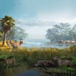 Reconstrucción paleoambiental de la comunidad extinta recuperada en el yacimiento fósil de Els Casots (España). 