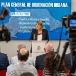 La alcaldesa, Noelia Arroyo, durante la presentación plan general urbano de Cartagena.