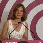 La líder de Comuns en el Parlament, Jéssica Albiach, en el Consell Nacional de los Comuns en Barcelona