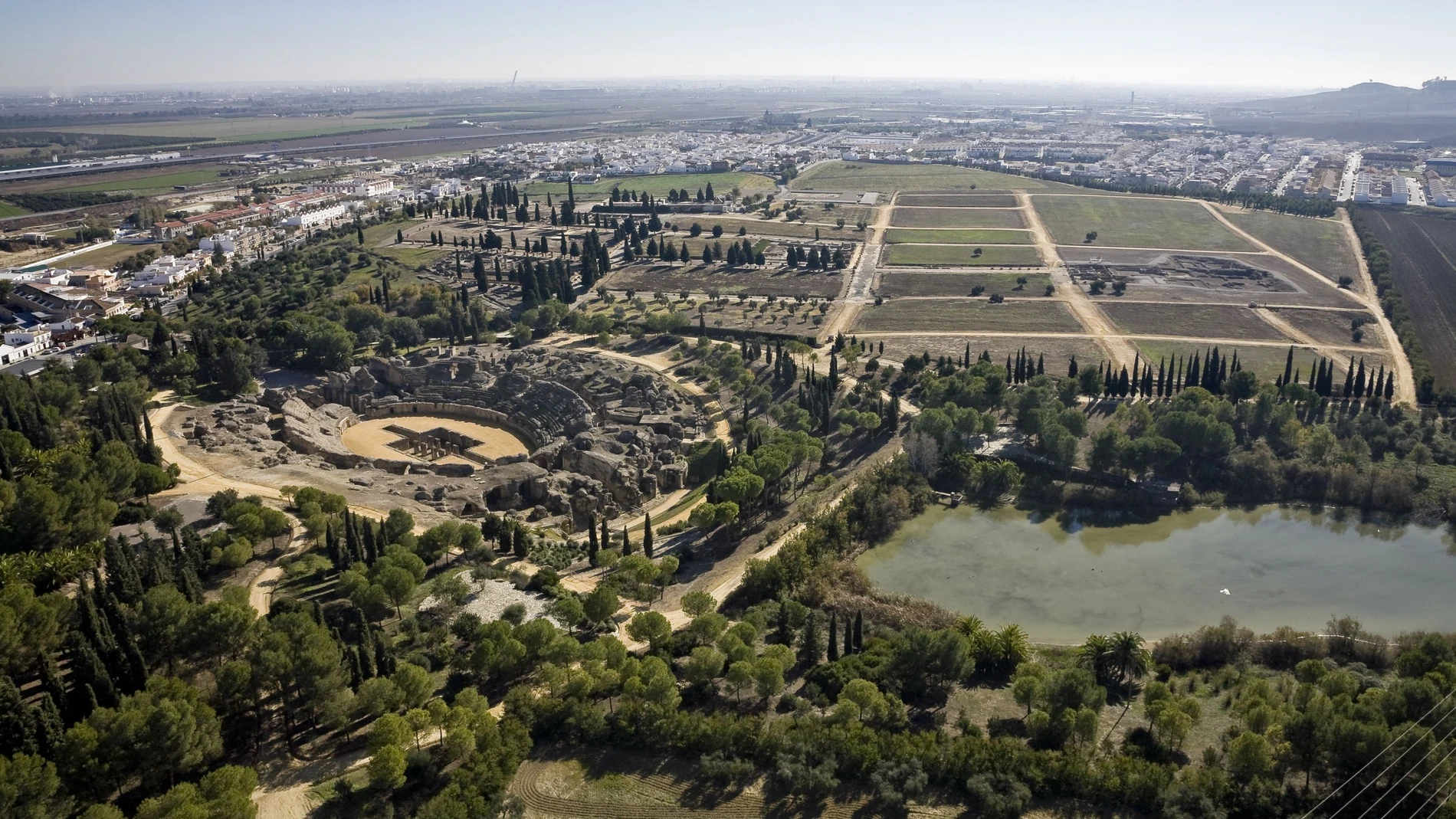 Vista aérea del Conjunto Arqueológico de Itálica.JUNTA DE ANDALUCIA16/06/2024