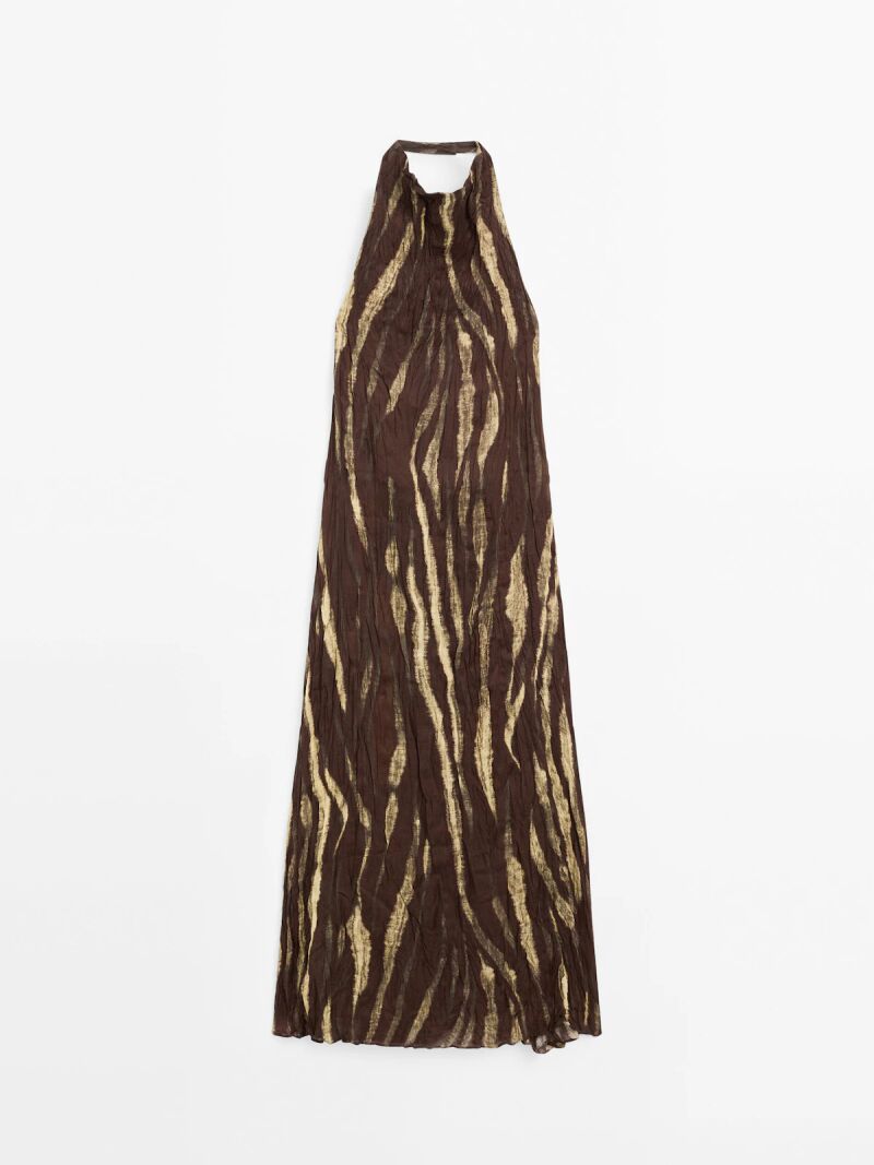 Vestido halter estampado