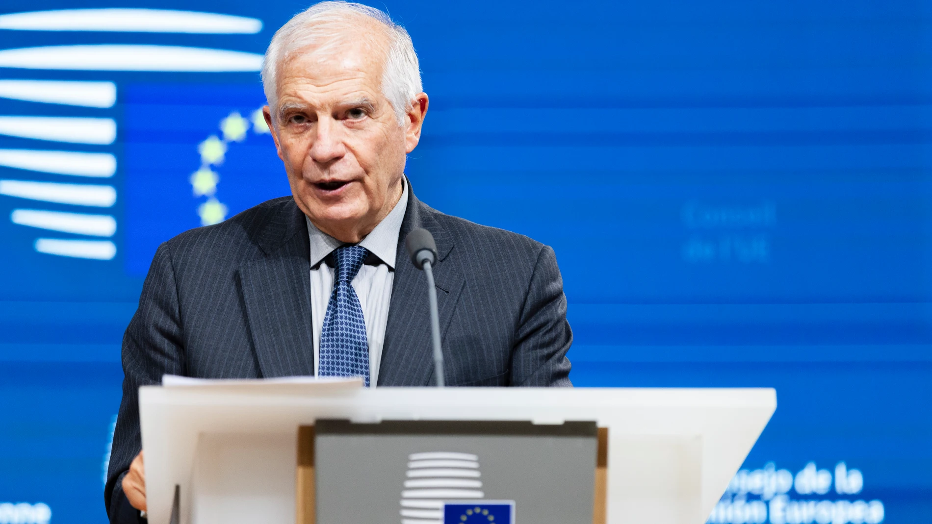 December 11, 2023, Brussels, Brussels, Belgium: The Head of European Diplomacy Josep Borrell during his press conference at the end of the European Foreign Affairs Council in the Belgian capital. (Foto de ARCHIVO)11/12/2023