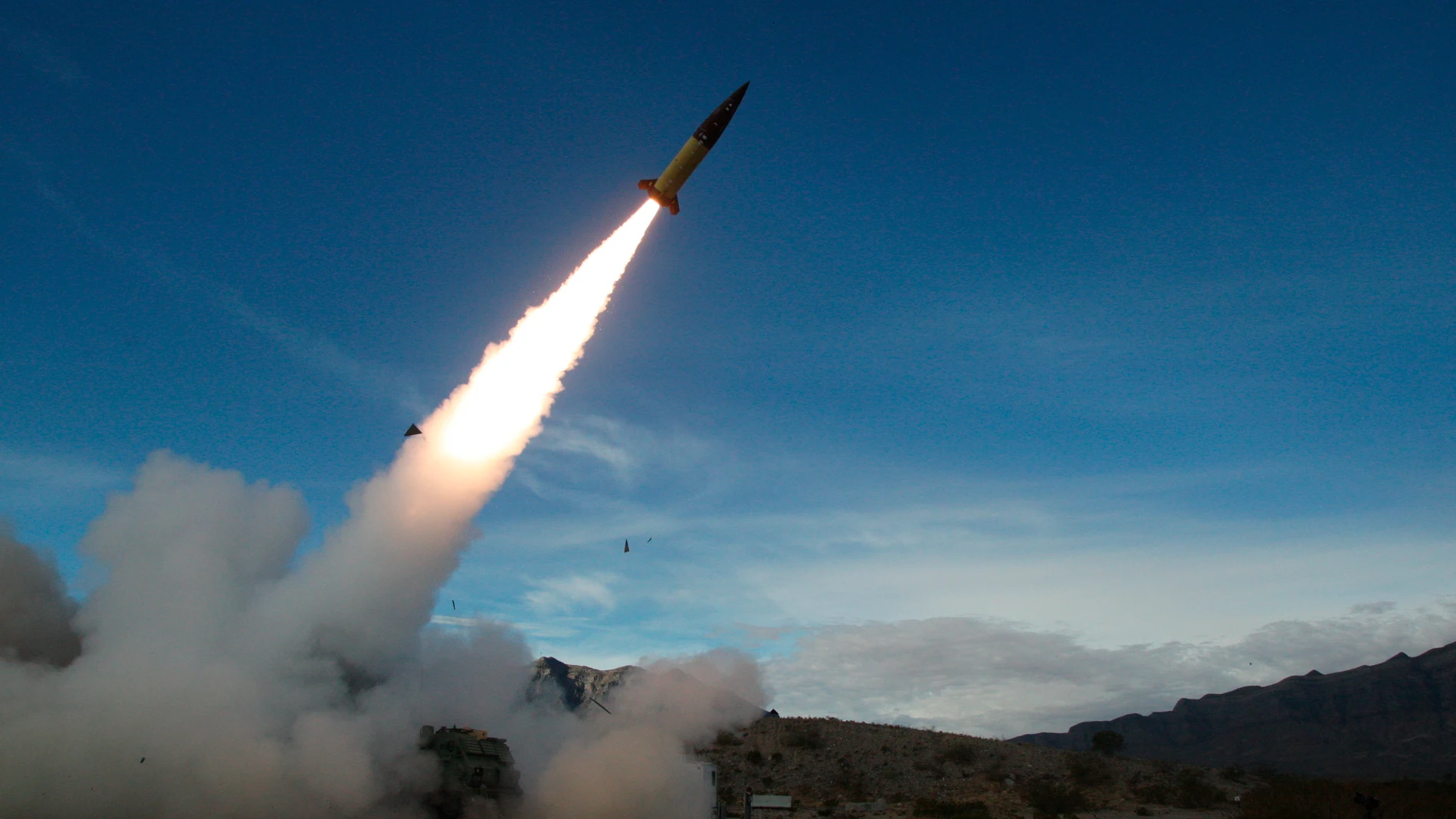 FILE - In this image provided by the U.S. Army, soldiers, from the 3rd Battalion, 321st Field Artillery Regiment of the 18th Field Artillery Brigade out of Fort Bragg N.C., conduct live fire testing at White Sands Missile Range, N.M., on Dec. 14, 2021, of early versions of the Army Tactical Missile System. Ukraine is having some success in halting Russia's new push along the northeast front weeks after the decision allowing the country to use U.S.-supplied weapons for limited strikes in Russi...