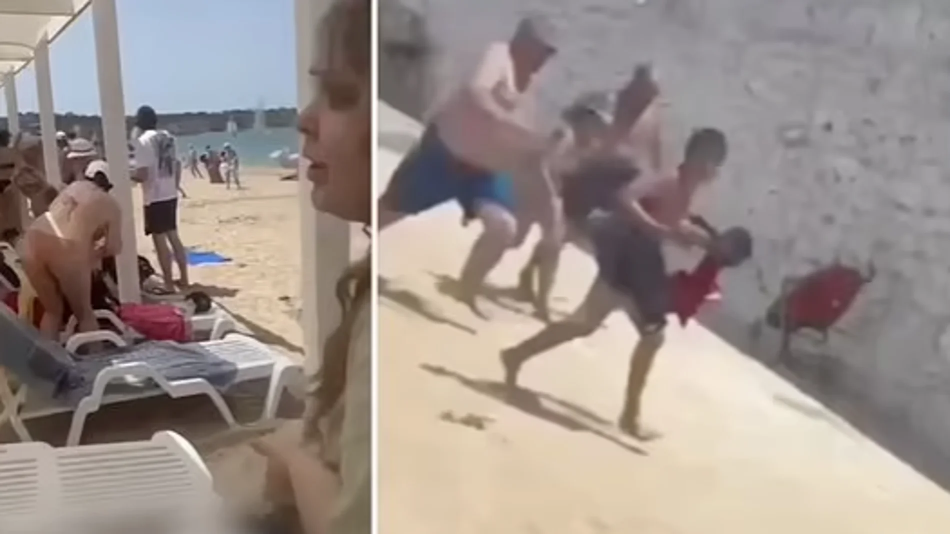Momento en que un misil ucraniano impacta en una playa llena de bañistas rusos en Crimea