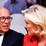 French Rassemblement National leader Jordan Bardella presser ahead of elections