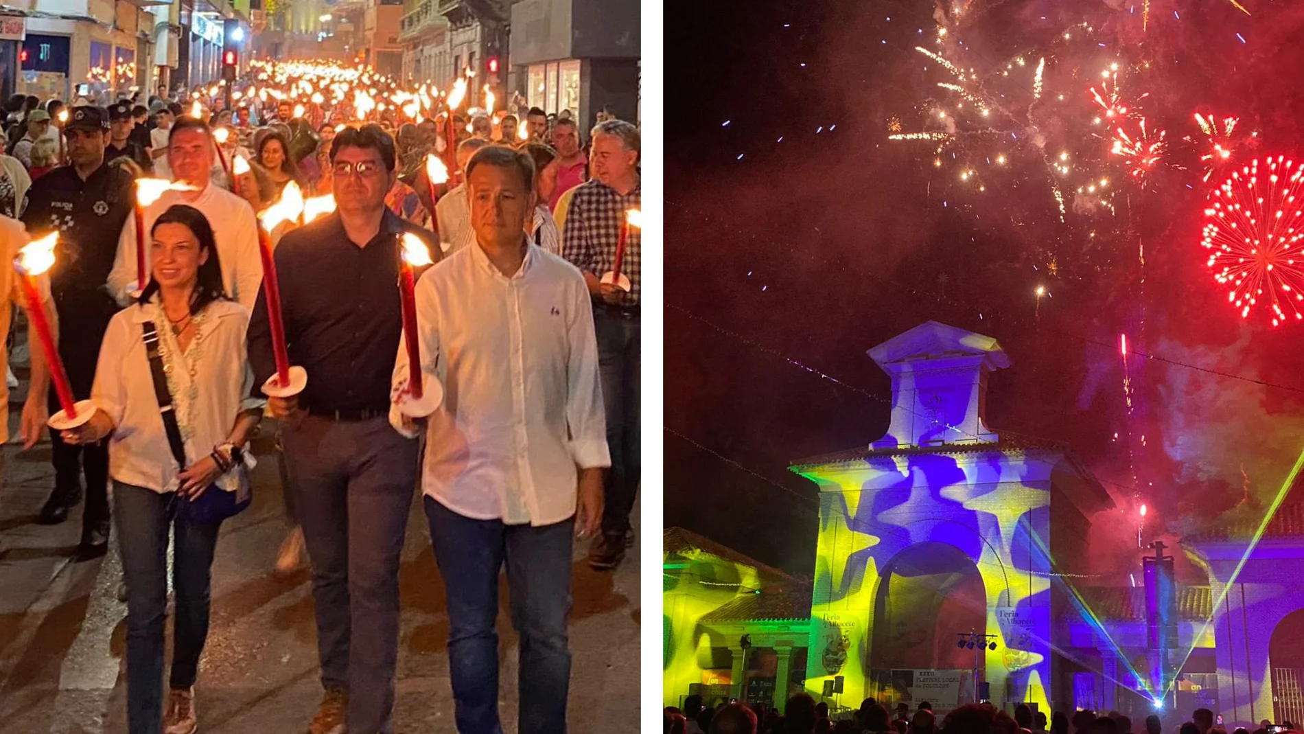 Albacete celebra una noche mágica de San Juan: Miles de antorchas y fuegos artificiales
