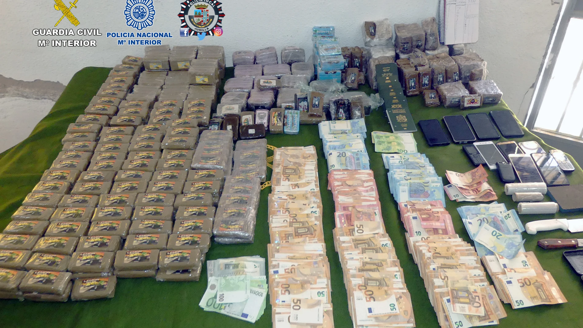 Desarticulada una organización criminal dedicada al tráfico de estupefacientes en la comarca del Altiplano murciano