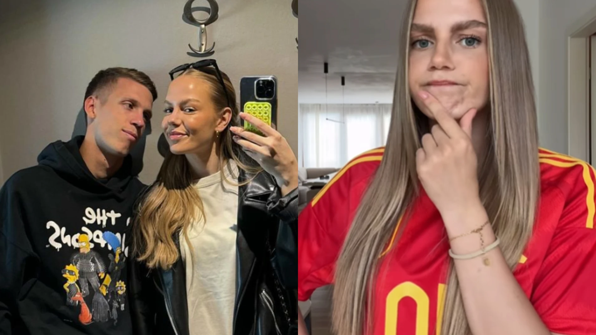 Dani Olmo, junto a su novia