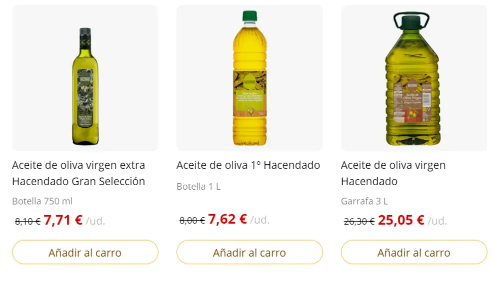 Precios en la web del Mercadona