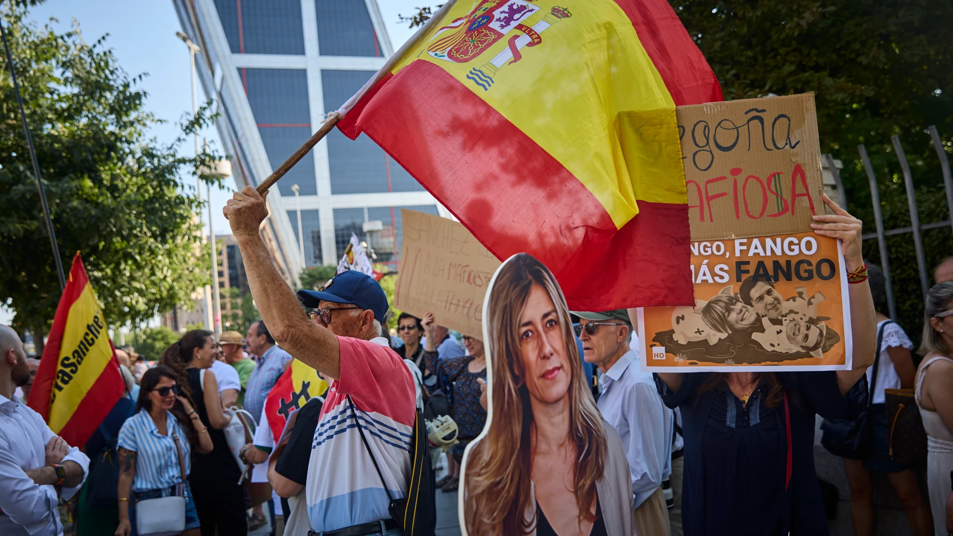 Ambiente en los juzgados de plaza de Castilla hoy que declara ante el juez Begoña Gómez, la mujer del presidente del Gobierno Pedro Sánchez © Alberto R. Roldán / Diario La Razón. 05 07 2024
