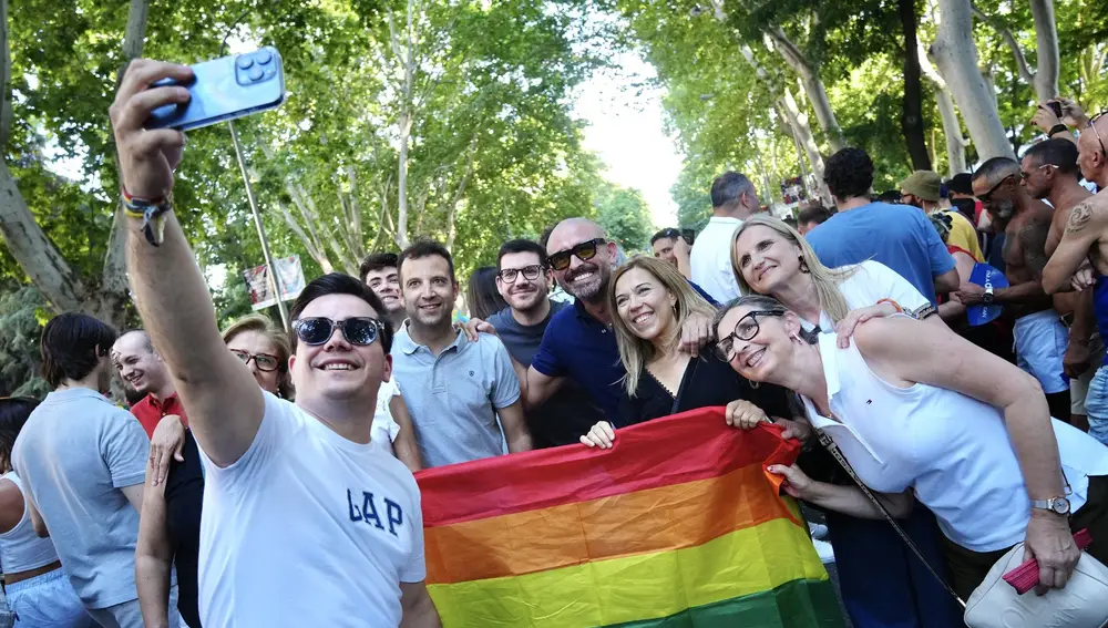 Ana Alós y Jaime de los Santos en la celebración del ORGULLO MADRID 2024.