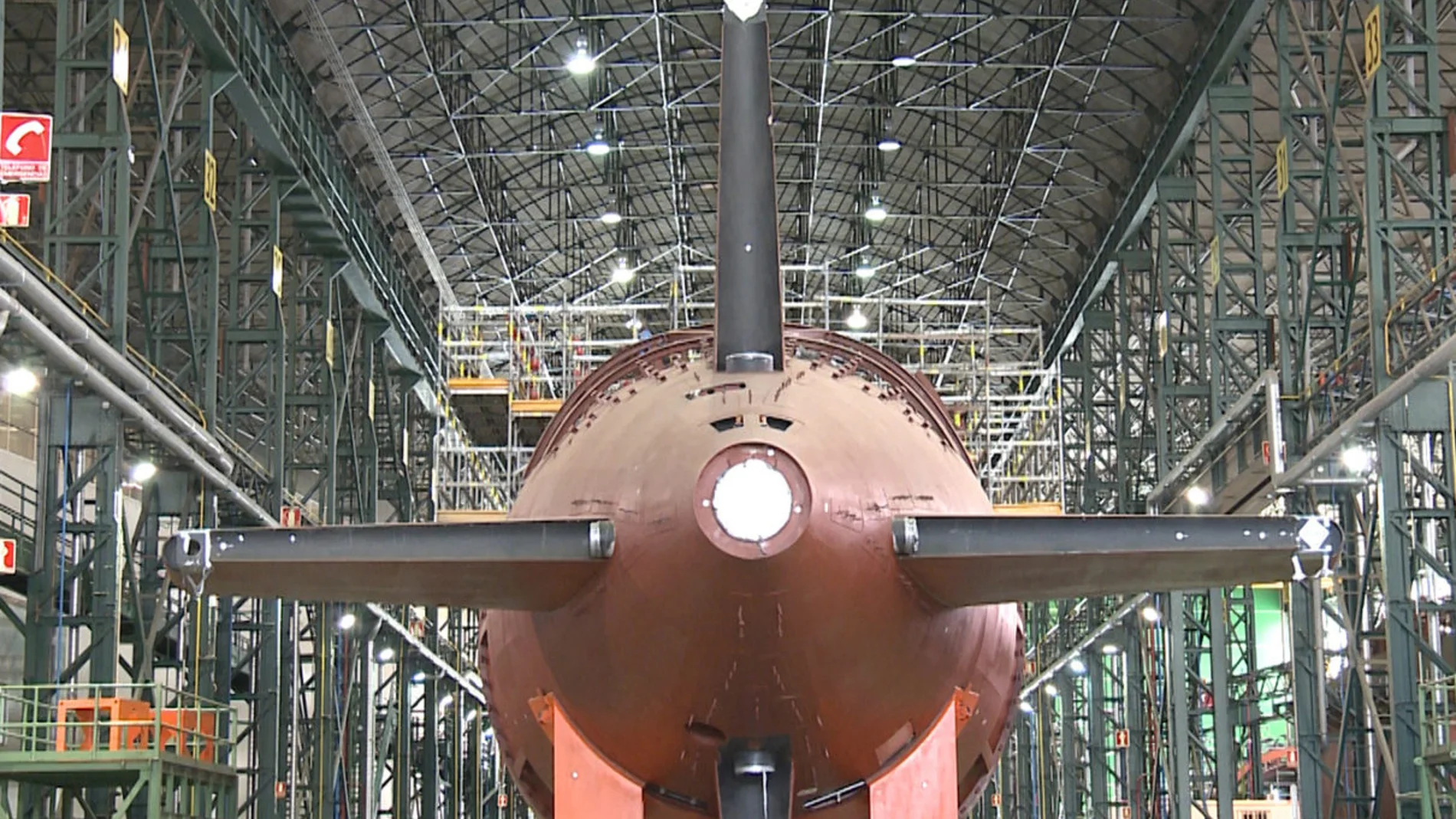 Fabricación del submarino de Navantia en las instalaciones de Cartagena