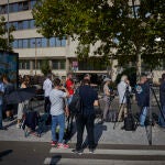 Ambiente en los juzgados de plaza de Castilla hoy que declara ante el juez Begoña Gómez, la mujer del presidente del Gobierno Pedro Sánchez.