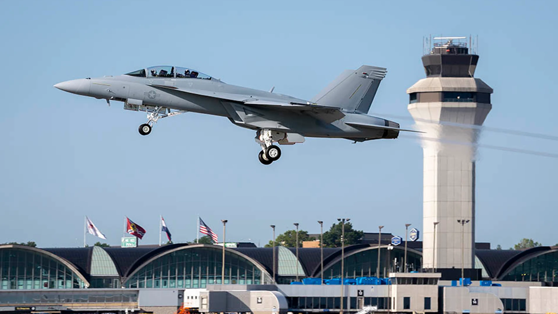 Imagen del nuevo F-18 Super Hornet Block III entregado por Boeing a la US Navy