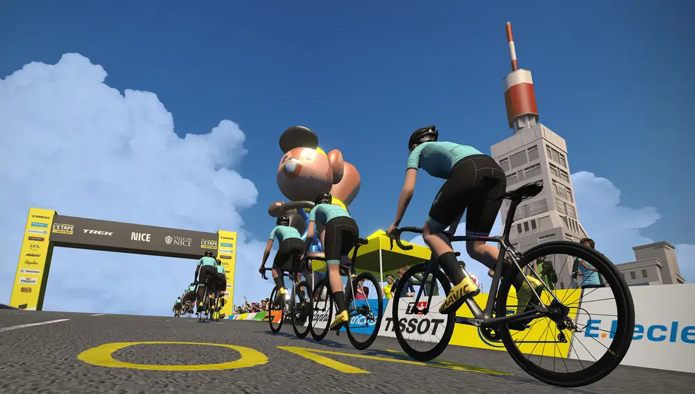 Así se ve correr, en modo virtual, el Tour de France
