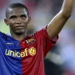 Samuel Eto'o con el Barcelona