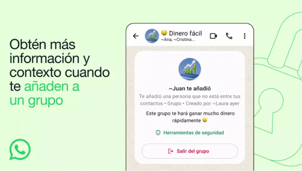 Tarjeta de contexto en WhatsApp.