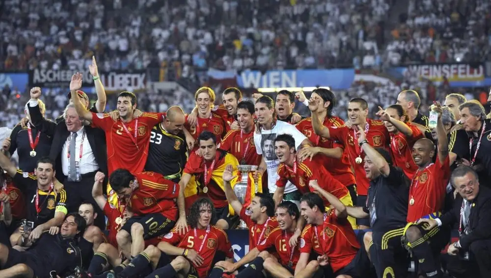 La Selección española celebra la Eurocopa 2008