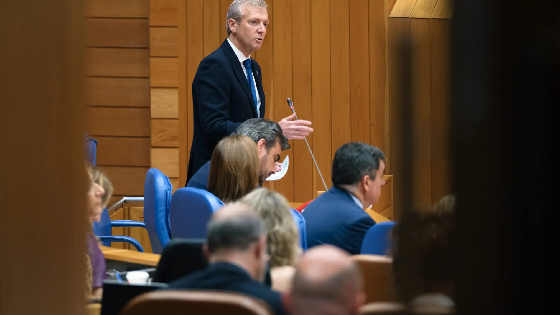 El presidente gallego, hoy, en el Parlamento.